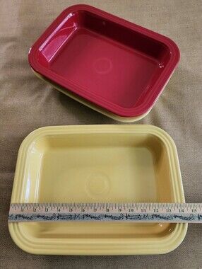 Fiestaware Fiesta Rectangular Baker Yellow Red Bake Dish